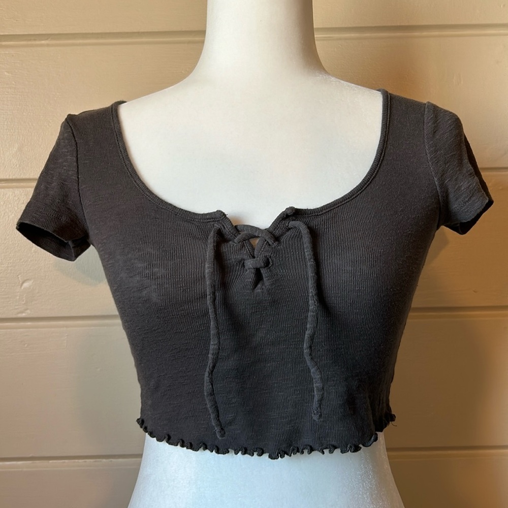 Urban Outfitters BDG Abby Lace-Up Cropped Top Size XS